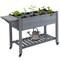 Wooden Raised Plant Stand Wood Tall Flower Bed with Clapboard